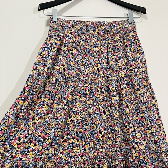 Old Navy Tiered Ditsy Floral Tiered Maxi Midi Skirt Cottagecore Boho Tall M - Picture 5 of 13